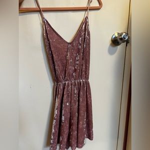 L.A. Hearts Velvet Romper Women's Size small Crushed Pink Stretchy Sleeveless